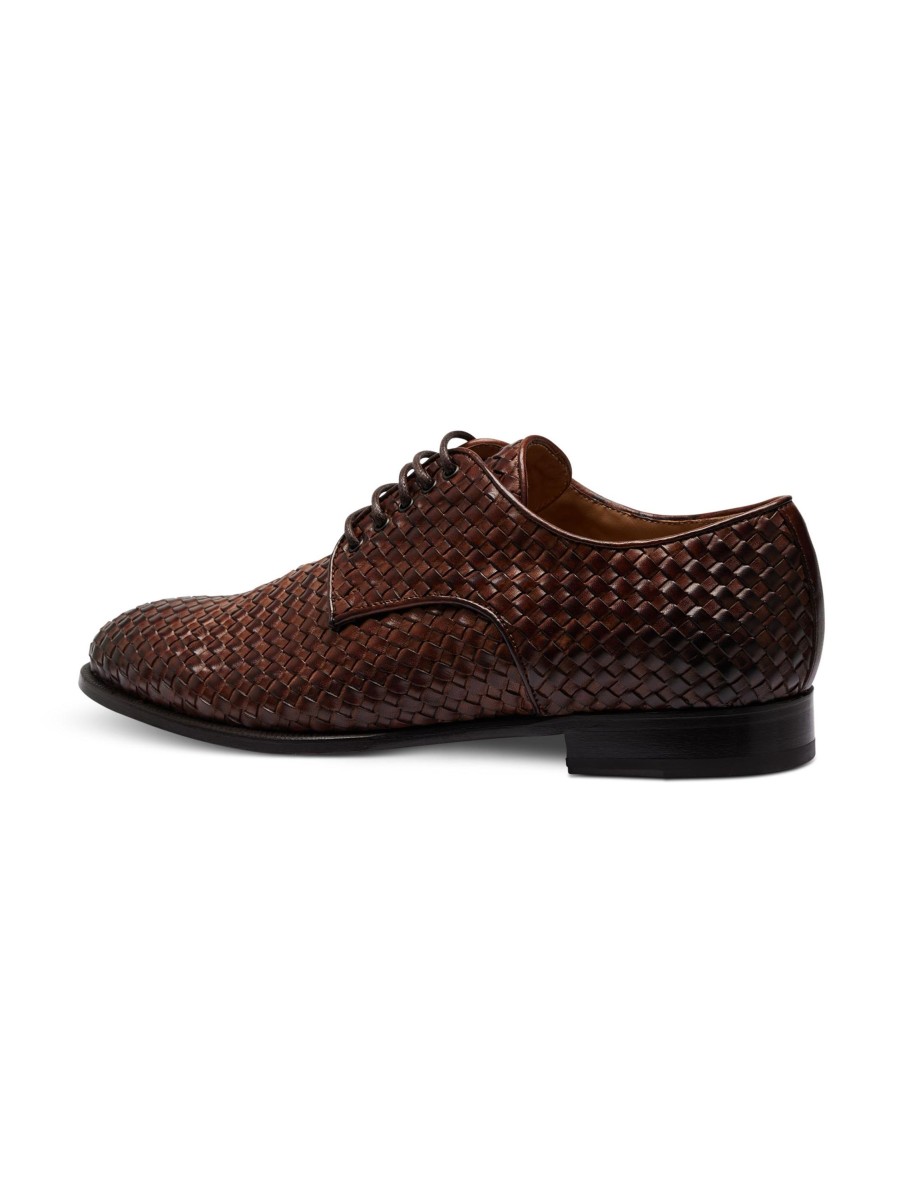 Manner Paul Kehl Schnurschuhe | Derby Aus Geflochtenem Leder Braun