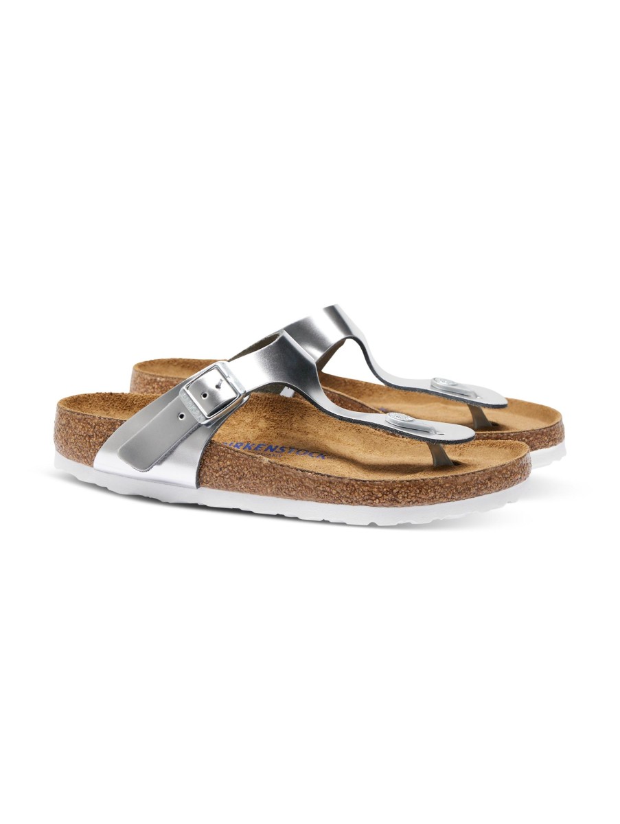 Frauen Birkenstock Sandalen & Sandaletten | Sandalen Mit Zehenriemen Gizeh Silber