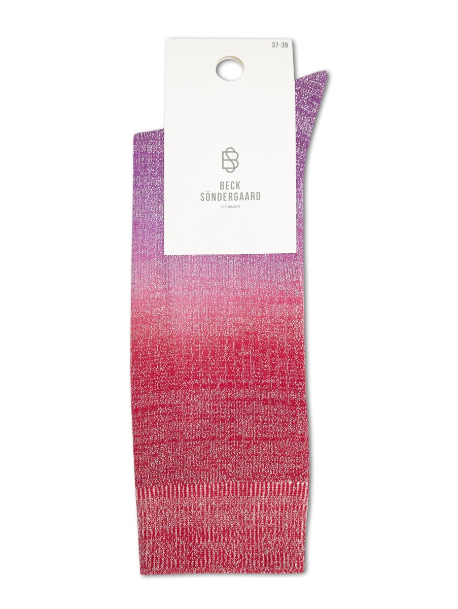 Frauen Becksöndergaard Wasche & Loungewear | Socken Gradiant Glitter Fuchsia