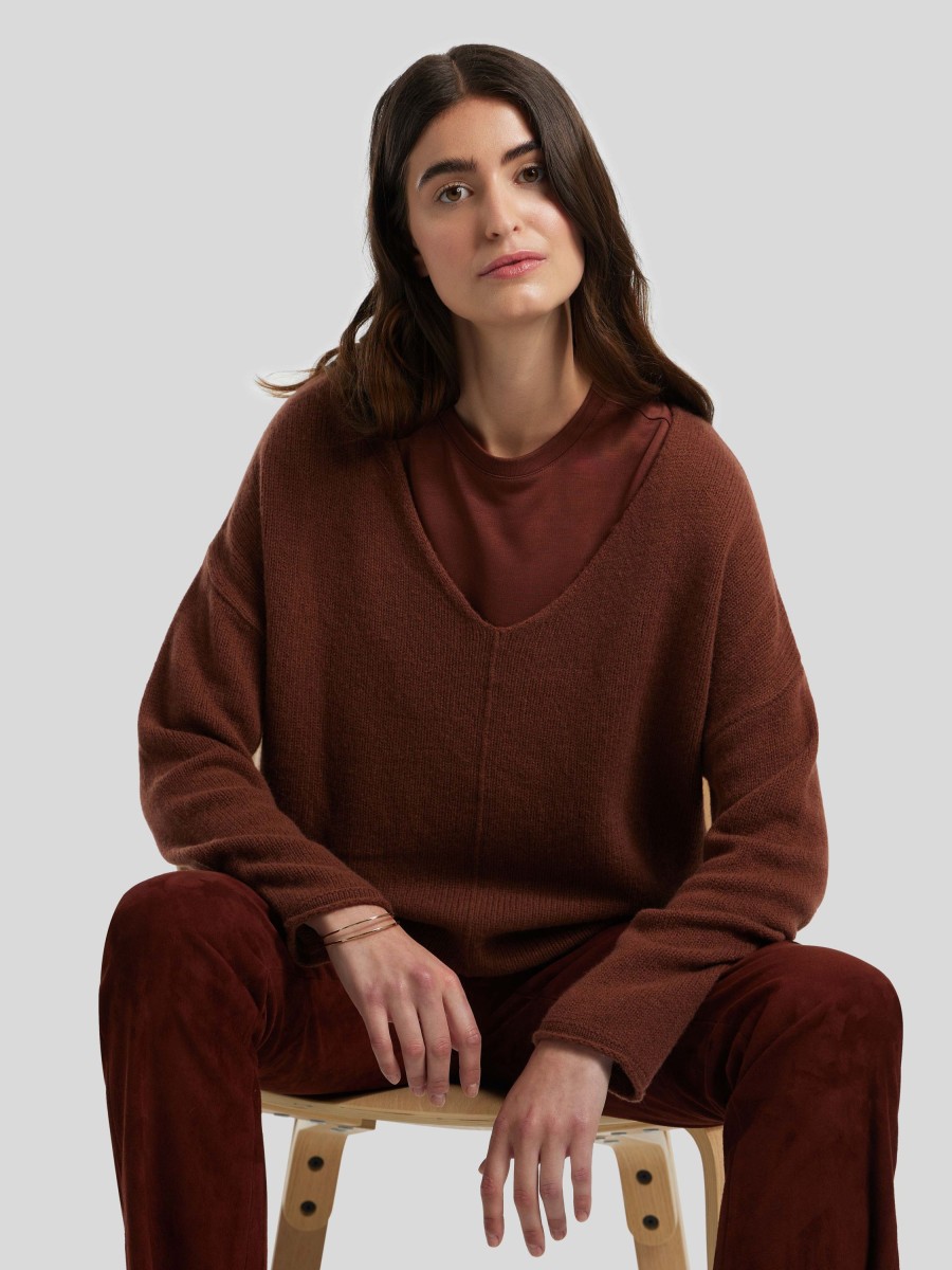 Frauen Luisa Cerano Pullover & Strick | Pullover Aus Kaschmir-Mix Rost