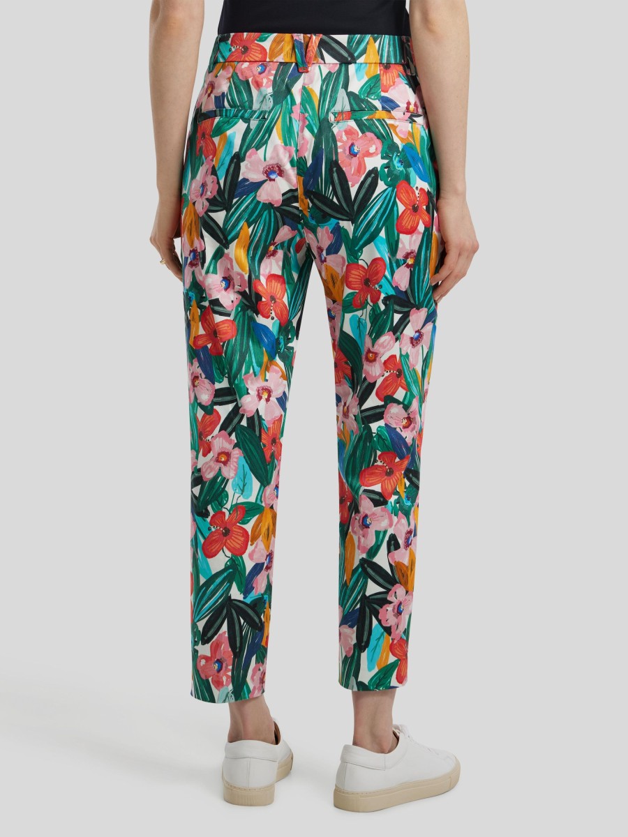 Frauen Marc Cain Hosen Hosen | Chinos Mit Blumenprint Franca Multicolor