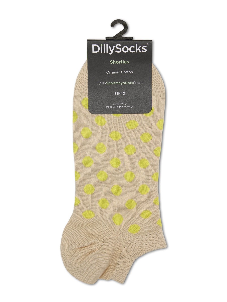 Frauen Dilly Socks Wasche & Loungewear | Socken Short Mayo Dots Ecru