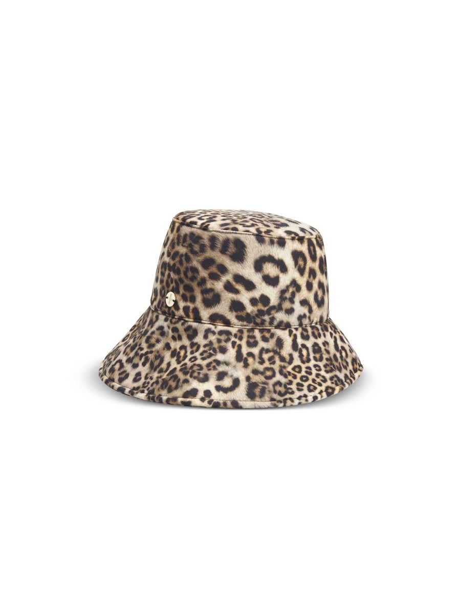 Frauen Marc Cain Hute & Mutzen | Bucket Hat Mit Leo-Print Braun