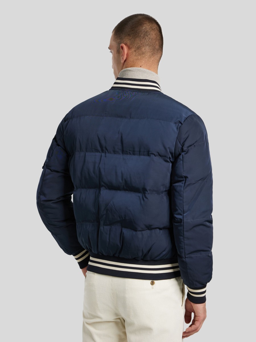 Manner BOMBERS Jacken | Bomberjacke Im College-Look Marine