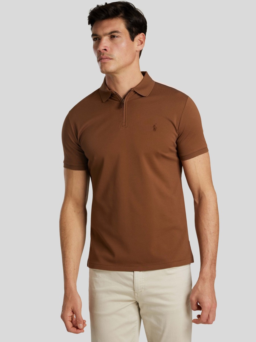 Manner Polo Ralph Lauren Men Polo-Shirts | Polo-Shirt Im Costume Slim Fit Braun