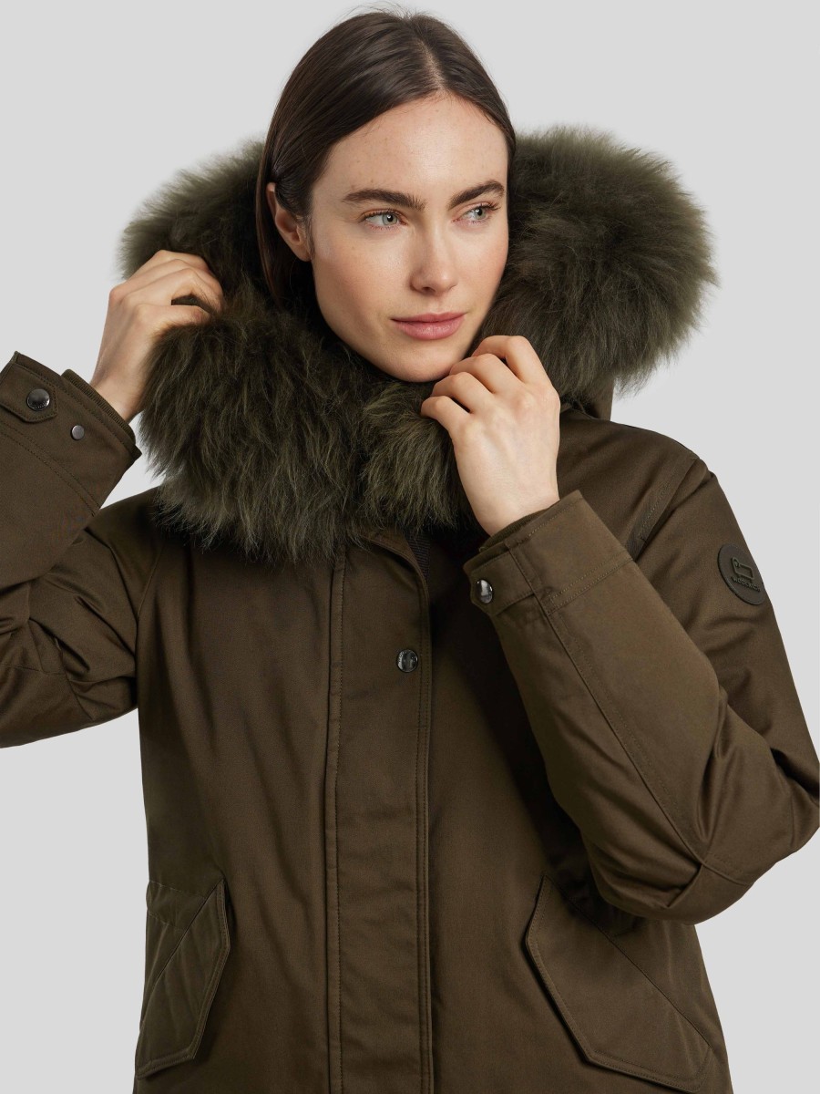 Frauen Woolrich Mantel | Daunenparka Military Oliv