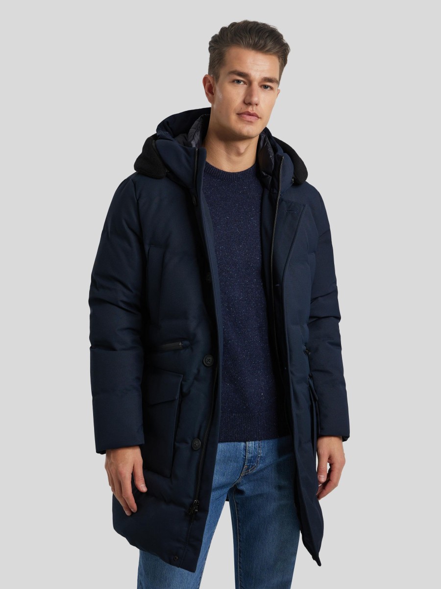 Manner Woolrich Mantel | Steppjacke Aus Daunen Marine