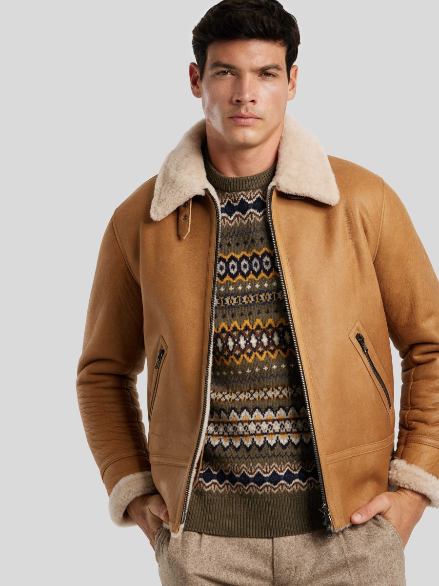 Manner Werner Christ Jacken | Lederjacke Camel