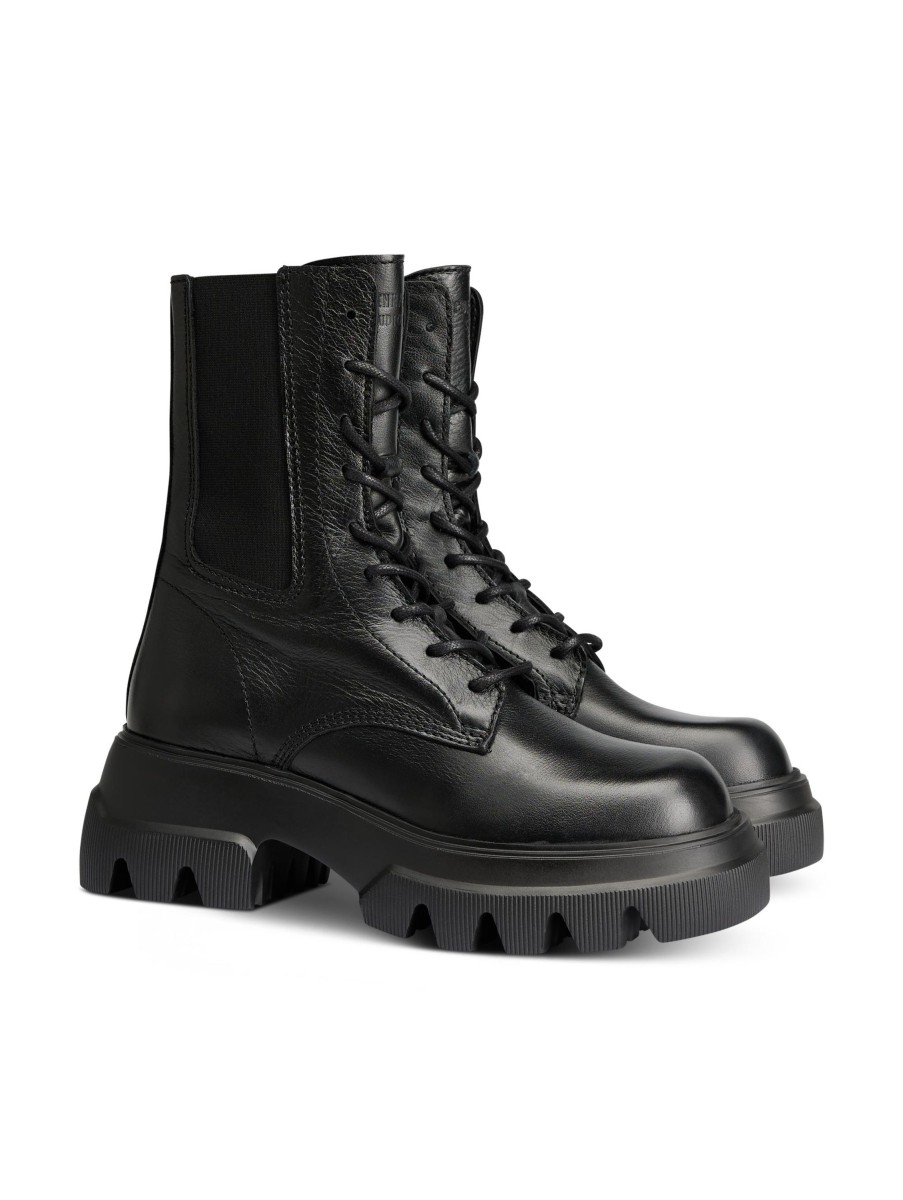 Frauen Copenhagen Boots & Stiefeletten | Schnurstiefelette Cph169 Schwarz