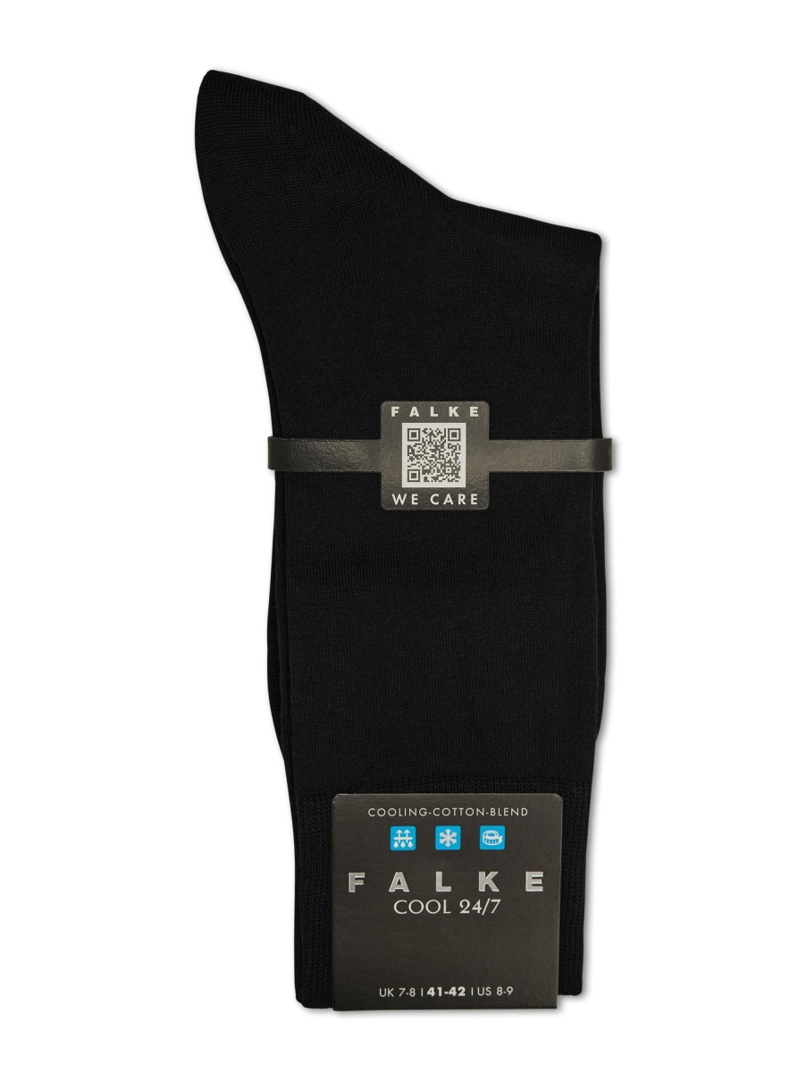 Manner Falke Wasche & Loungewear | Socken Cool Schwarz