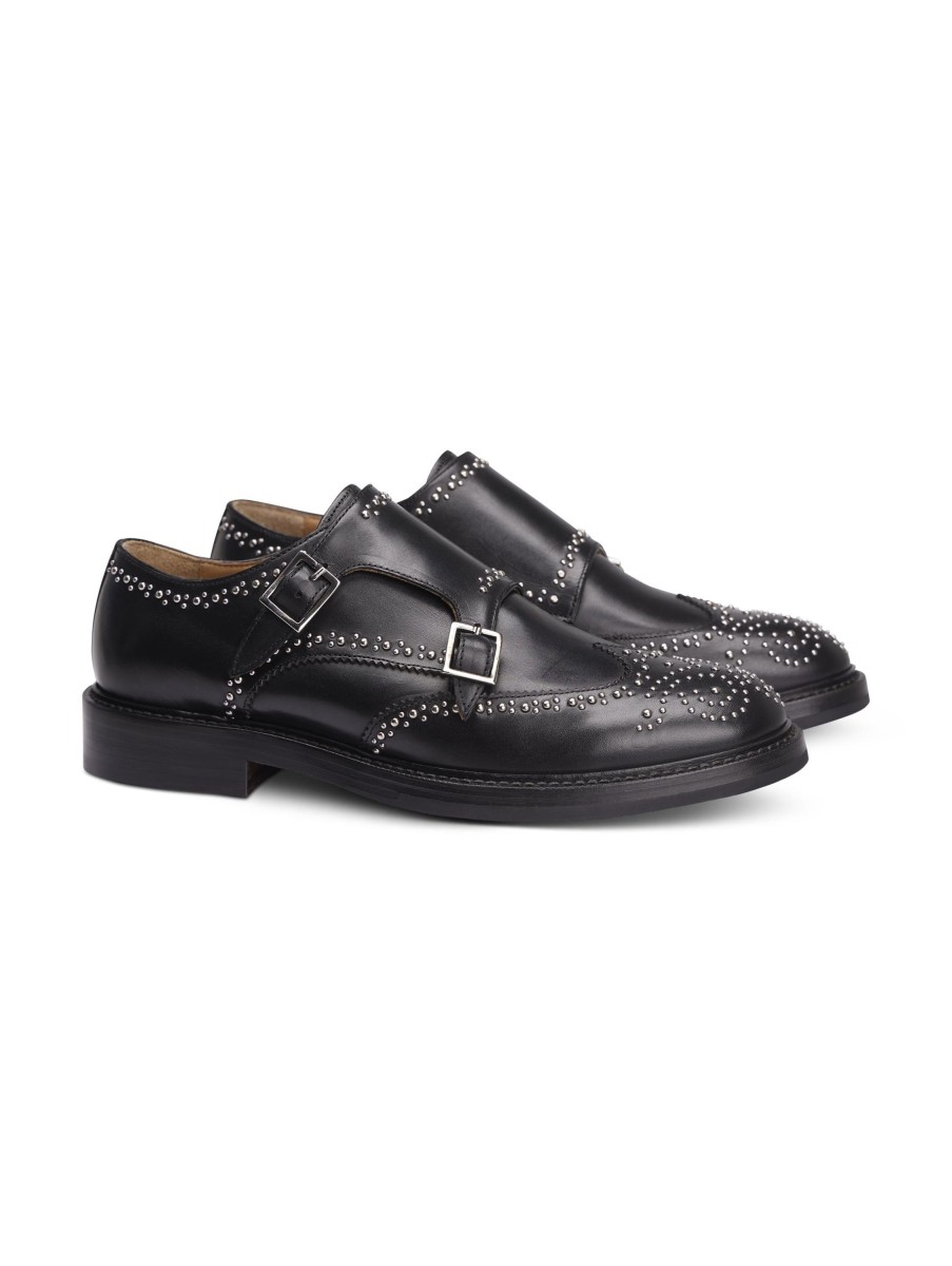 Manner Paul Business-Schuhe | Double Monks Mit Nieten Schwarz