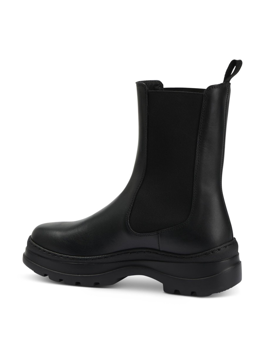 Frauen Marc Cain Boots & Stiefeletten | Chelsea Boots Mit Logo Schwarz