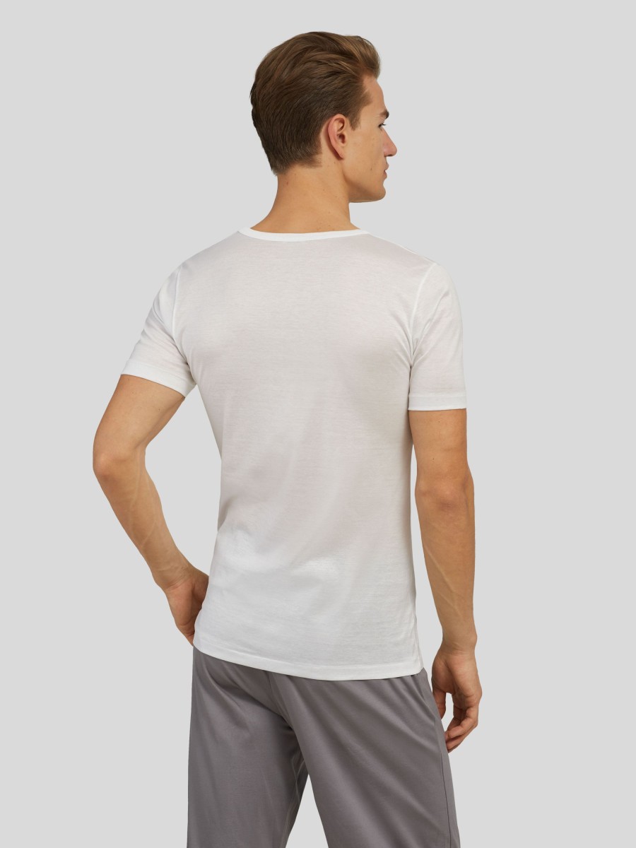 Manner Zimmerli Wasche & Loungewear | T-Shirt Royal Classic Weiss