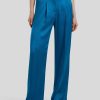 Frauen Luisa Cerano Anzuge | Satinhose Wide-Leg Mittelblau