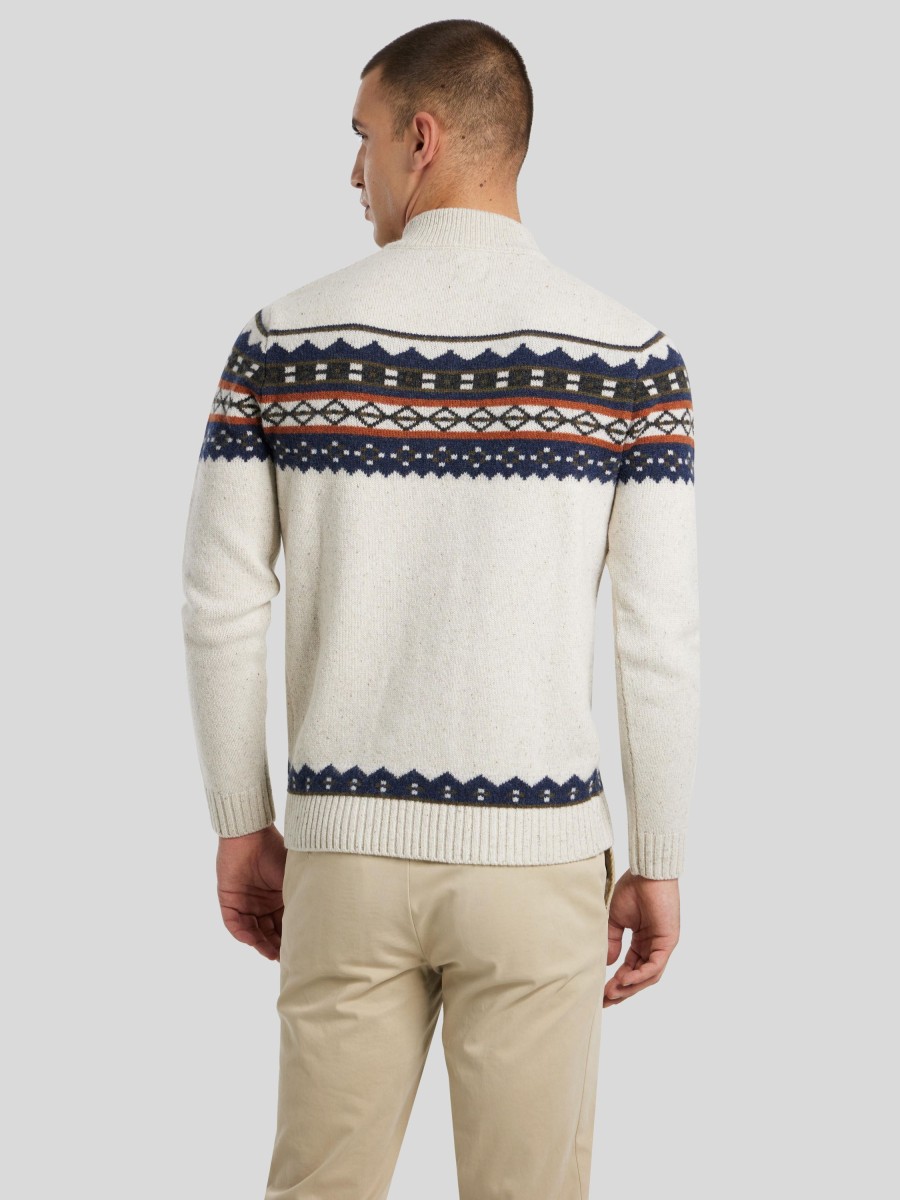 Manner Paul Kehl Pullover & Strickjacken | Troyer Mit Muster Beige