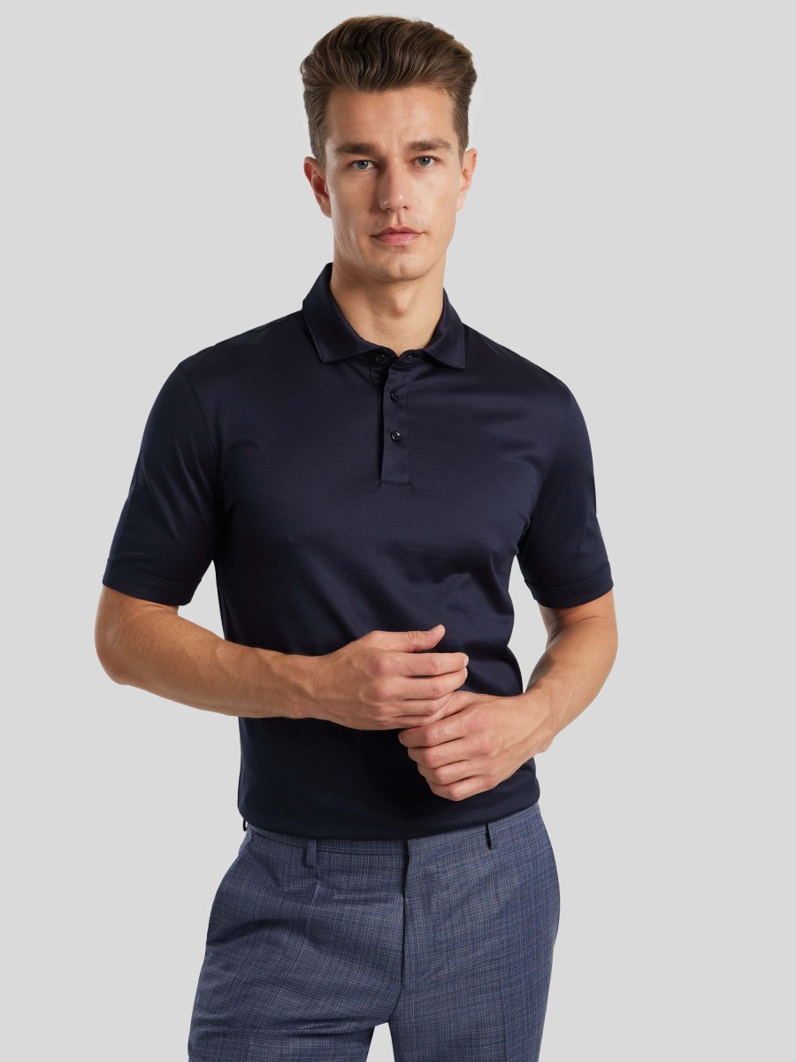 Manner BOSS Men Polo-Shirts | Polo-Shirt Press Marine