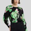 Frauen Marc Cain Blusen & Tuniken | Bluse Mit Blumen Print Schwarz