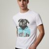 Manner Replay T-Shirts & Shirts | T-Shirt Mit Print Weiss