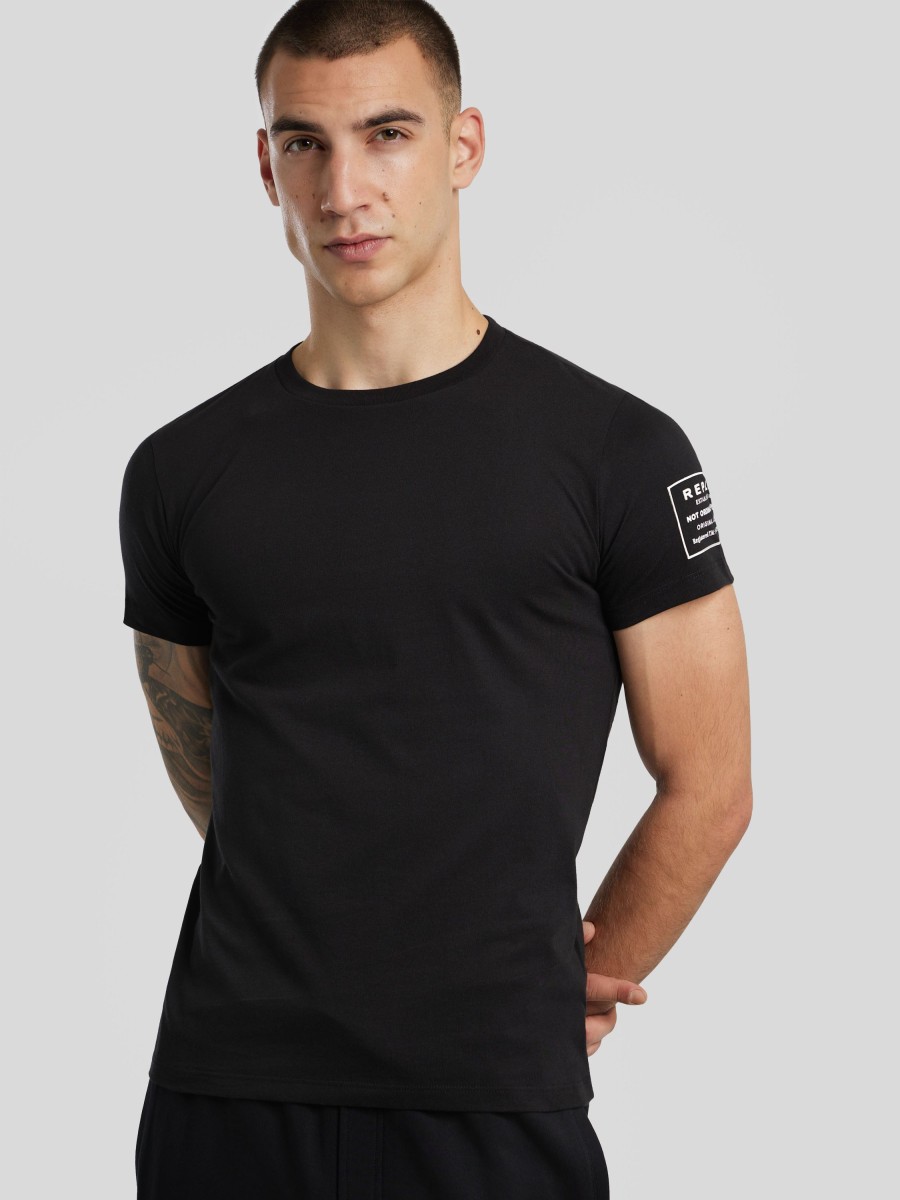 Manner Replay T-Shirts & Shirts | T-Shirt Mit Logo Schwarz