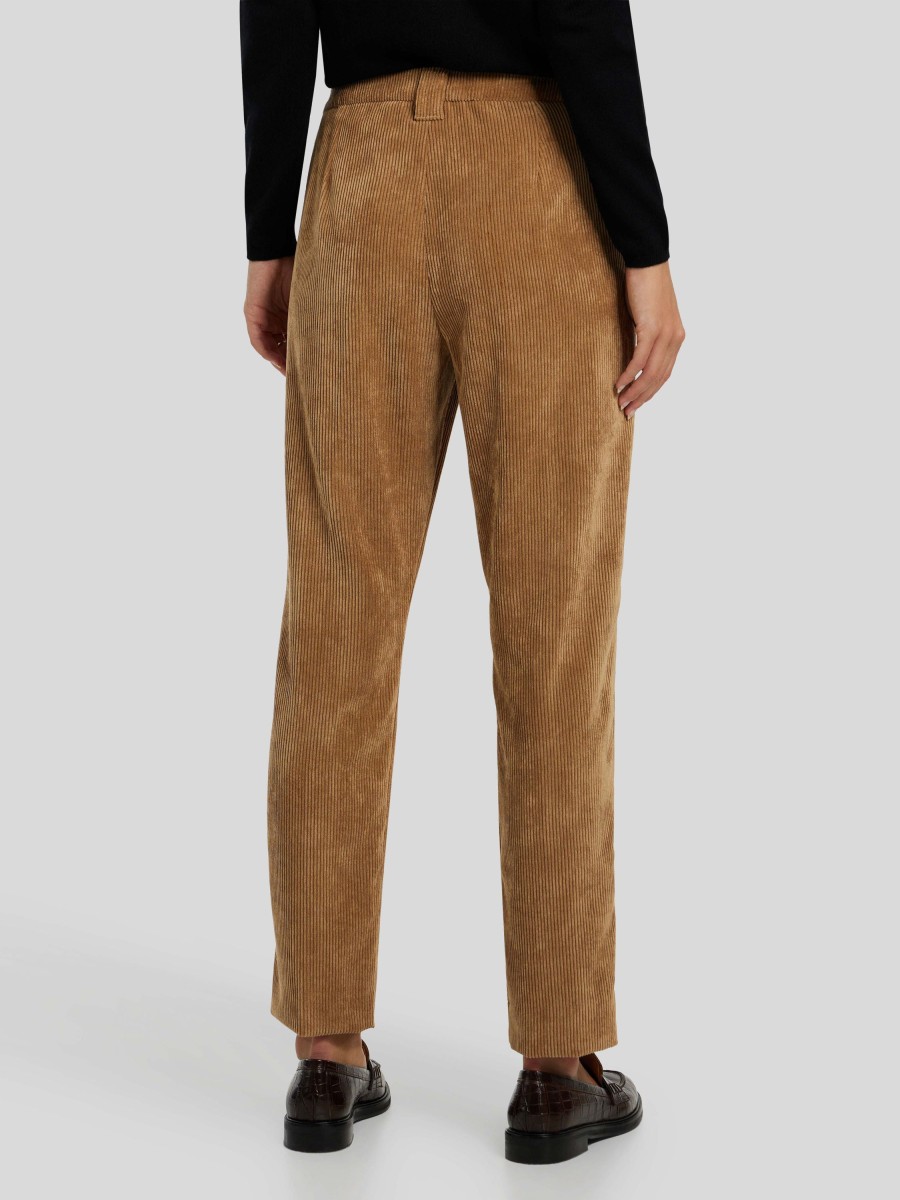 Frauen iBlues Anzuge | Hose Aus Kord Camel