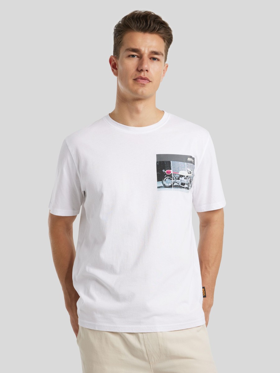 Manner BOSS Casual T-Shirts & Shirts | T-Shirt Teemotor Weiss