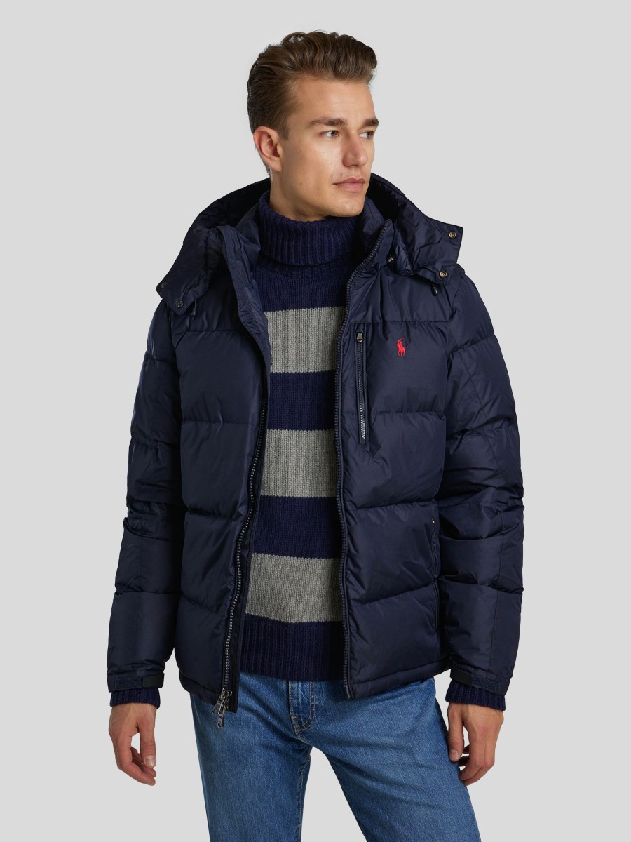 Manner Polo Ralph Lauren Men Jacken | Daunenjacke Mit Stepp Marine