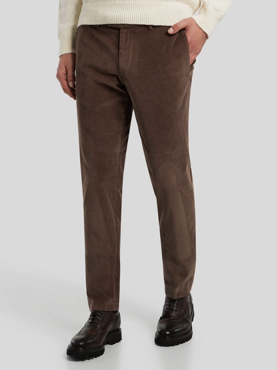 Manner Hiltl Hosen | Hose Im Slim Fit Supima Taupe