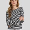 Frauen Marc O T-Shirts & Shirts | Shirt Mit Streifen Schwarz