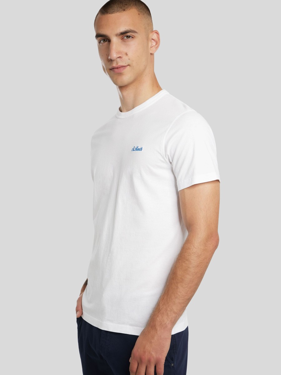 Manner MC2 Saint Barth T-Shirts & Shirts | T-Shirt Mit Logo Weiss