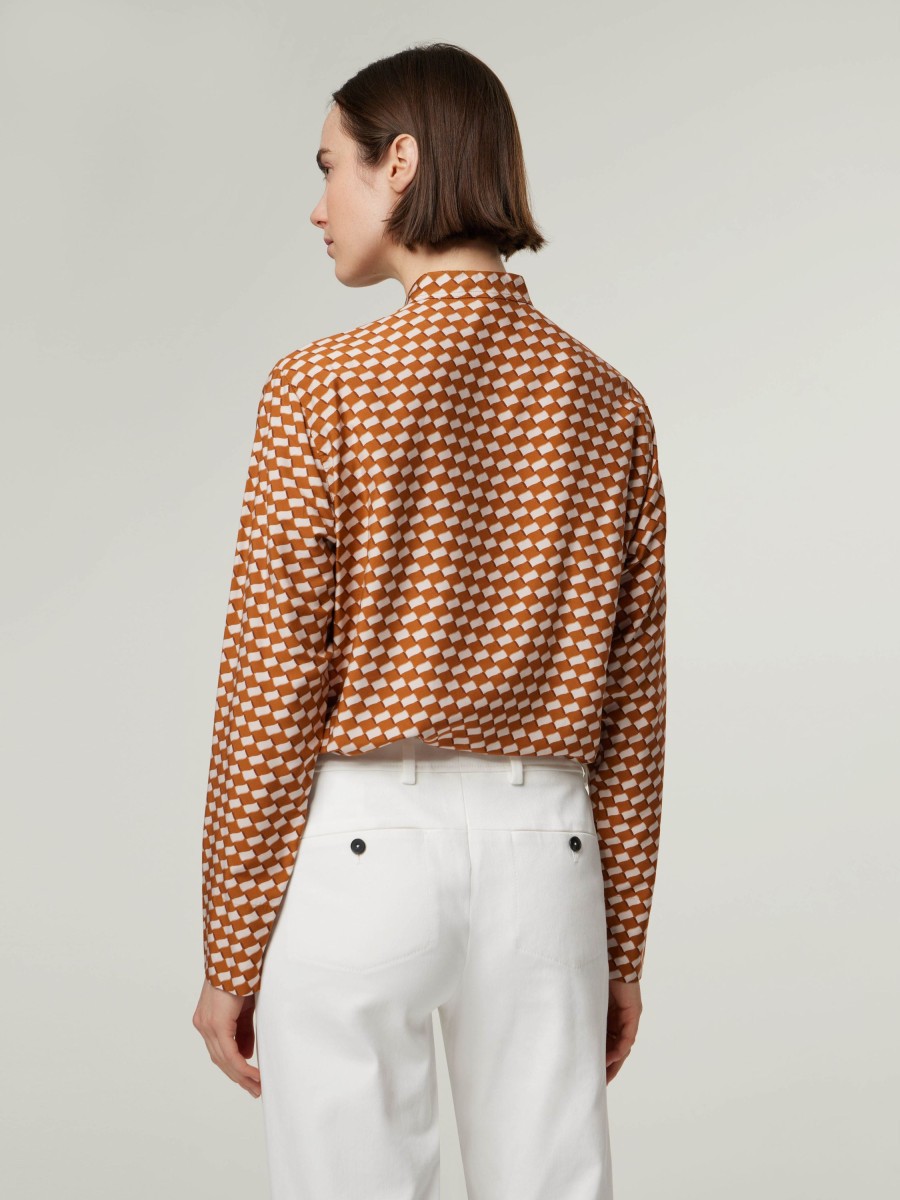 Frauen windsor. Blusen & Tuniken | Bluse Mit Print Cognac