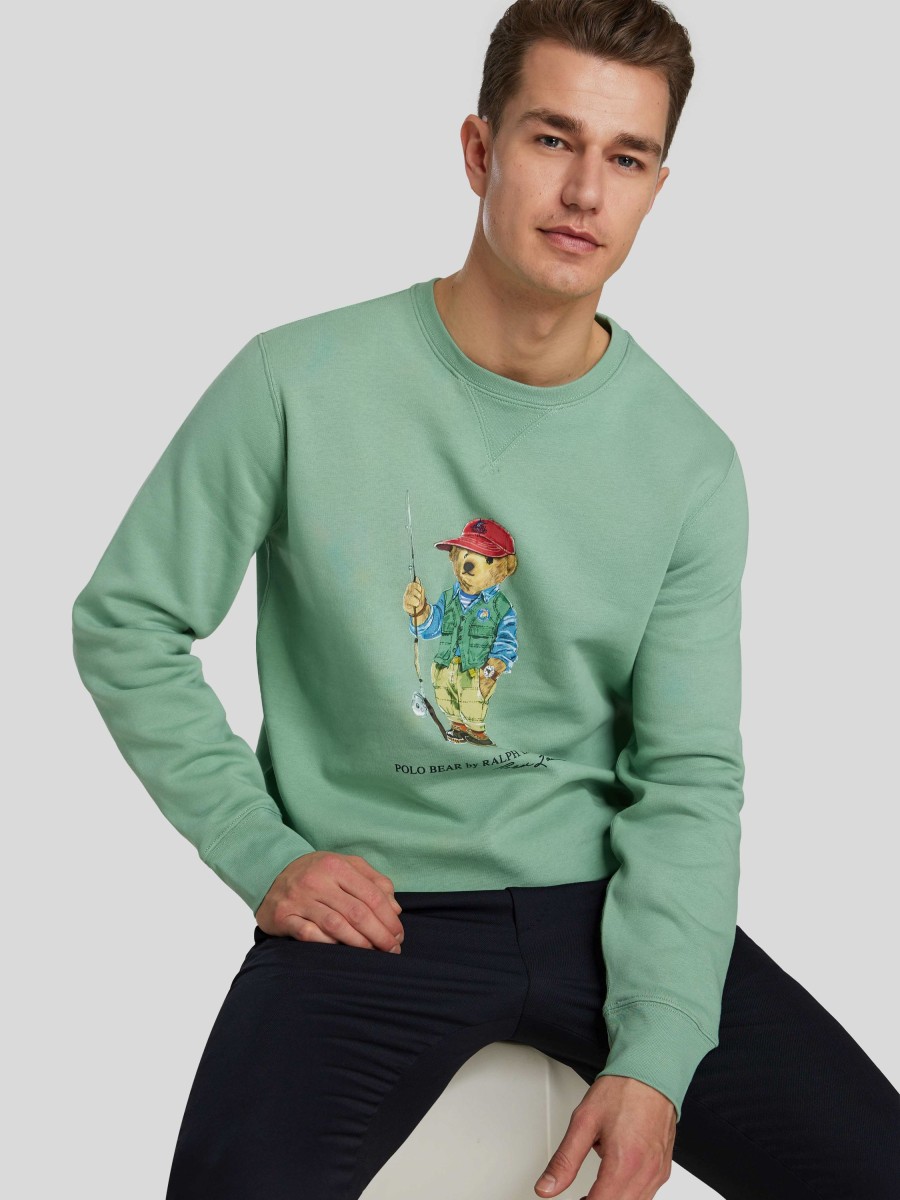 Manner Polo Ralph Lauren Men Hoodies & Sweatshirts | Sweatshirt Mit Teddy-Print Mint