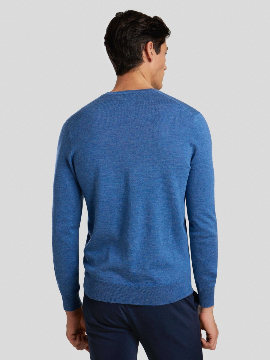 Manner Polo Ralph Lauren Men Pullover & Strickjacken | Pullover Aus Wolle Hellblau