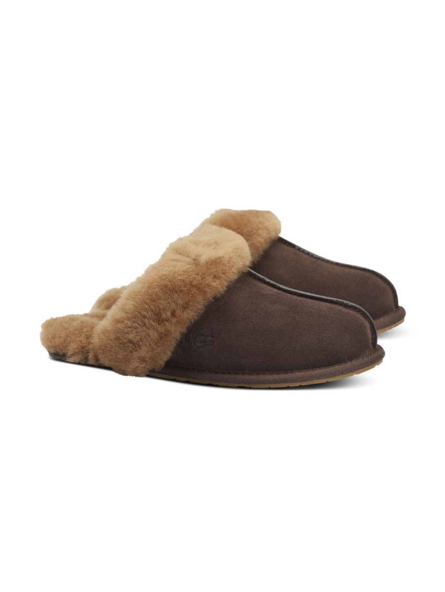 Frauen Ugg Halbschuhe | Lederslipper Scufette Ii Braun