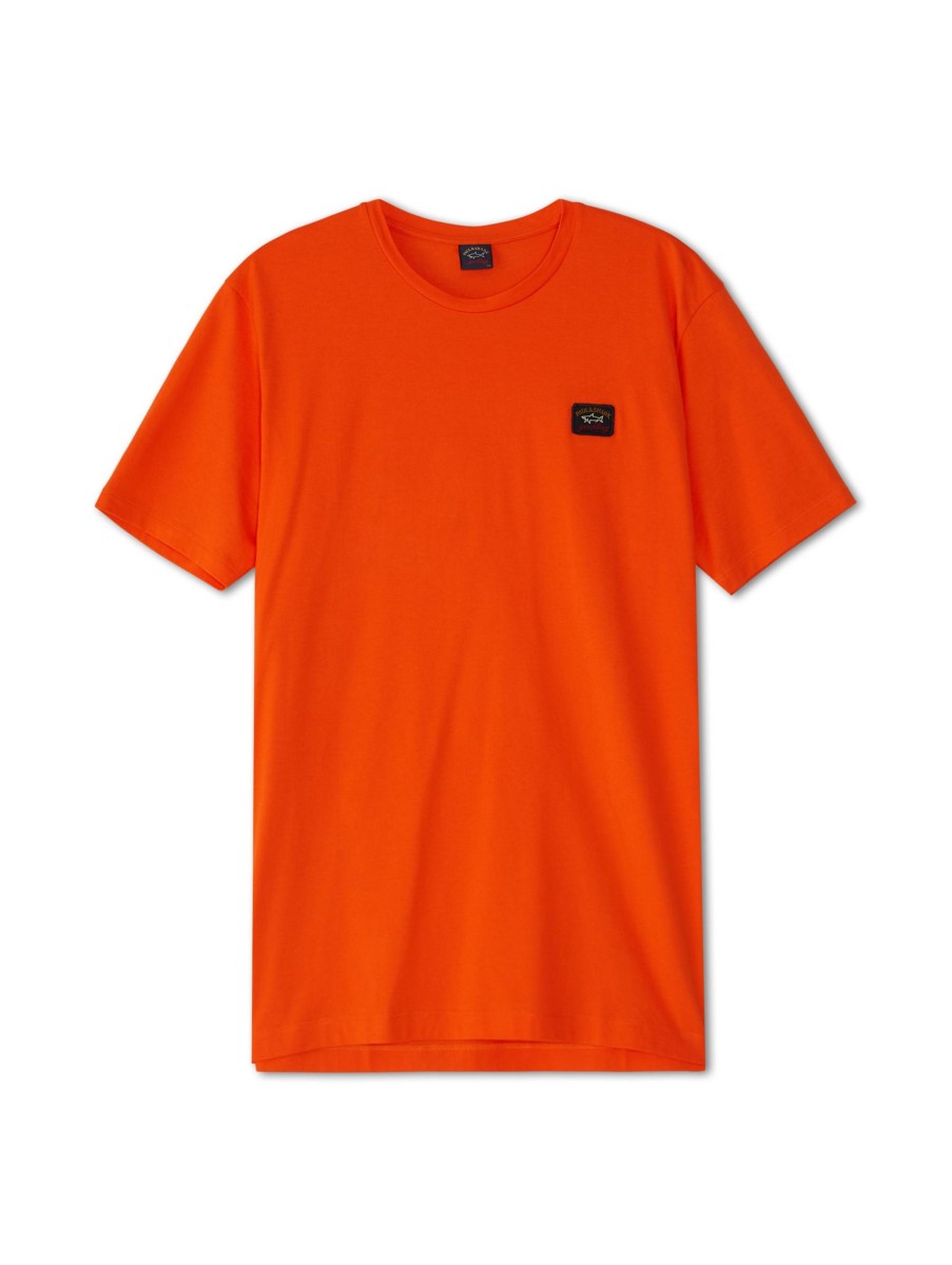 Manner Paul & Shark Grosse Grossen | T-Shirt Mit Logo Orange