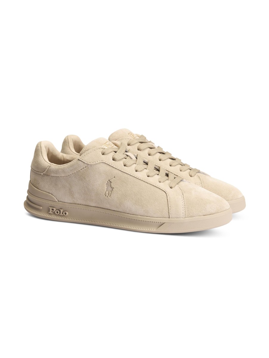 Manner Polo Ralph Lauren Men Sneakers | Sneaker Aus Veloursleder Beige