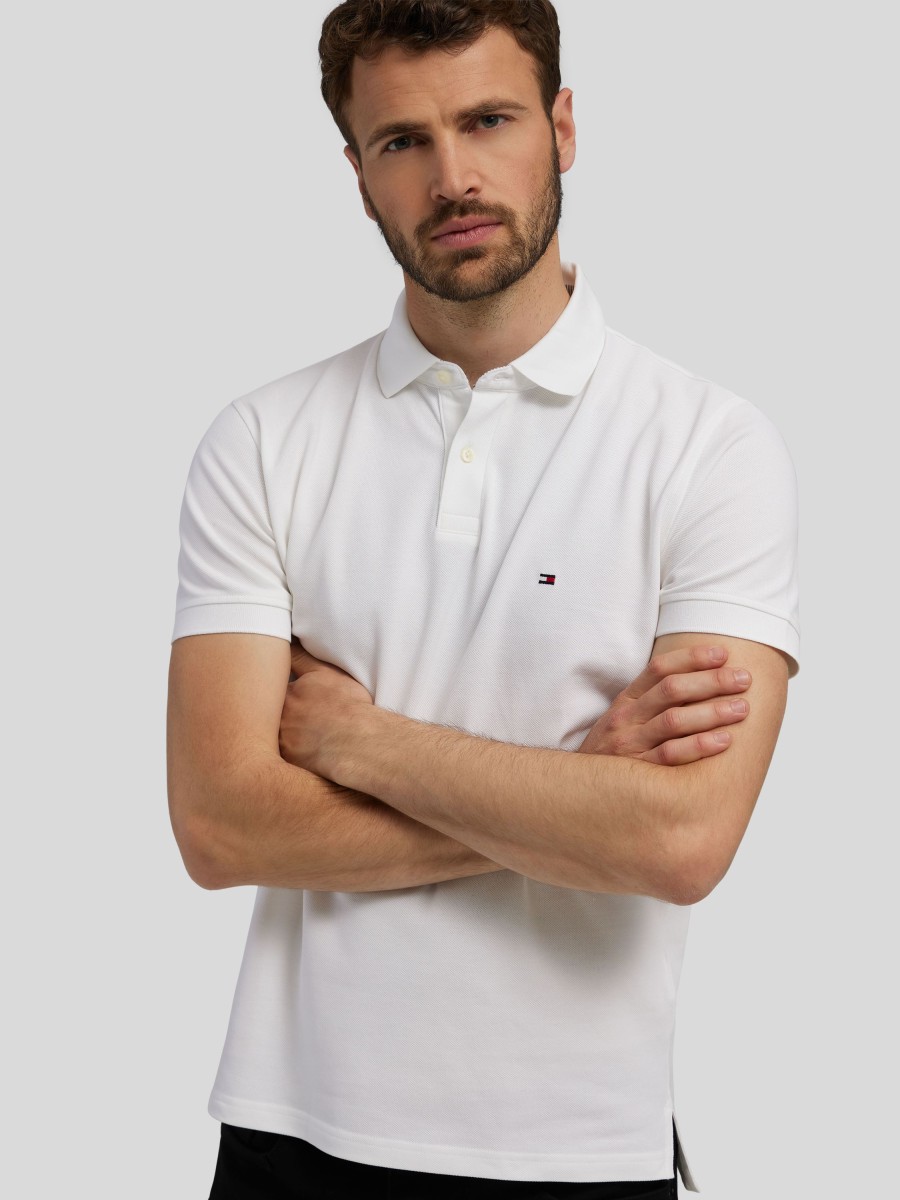 Manner Tommy Hilfiger Polo-Shirts | Polo-Shirt Im Regular Fit Weiss