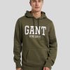 Manner Gant Hoodies & Sweatshirts | Hoddie Mit Logo Oliv