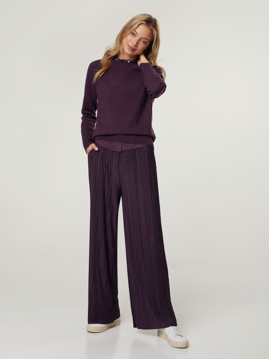 Frauen Samsoe & Samsoe Hosen | Hose Mit Plissee Uma Aubergine