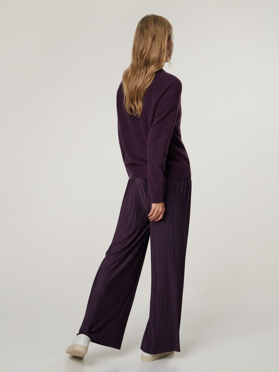 Frauen Samsoe & Samsoe Hosen | Hose Mit Plissee Uma Aubergine