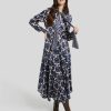 Frauen Dea Kudibal Kleider | Seidenkleid Mit Print Olga Marine