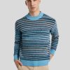 Manner BOSS Casual Pullover & Strickjacken | Pullover Mit Streifen Arluti Hellblau