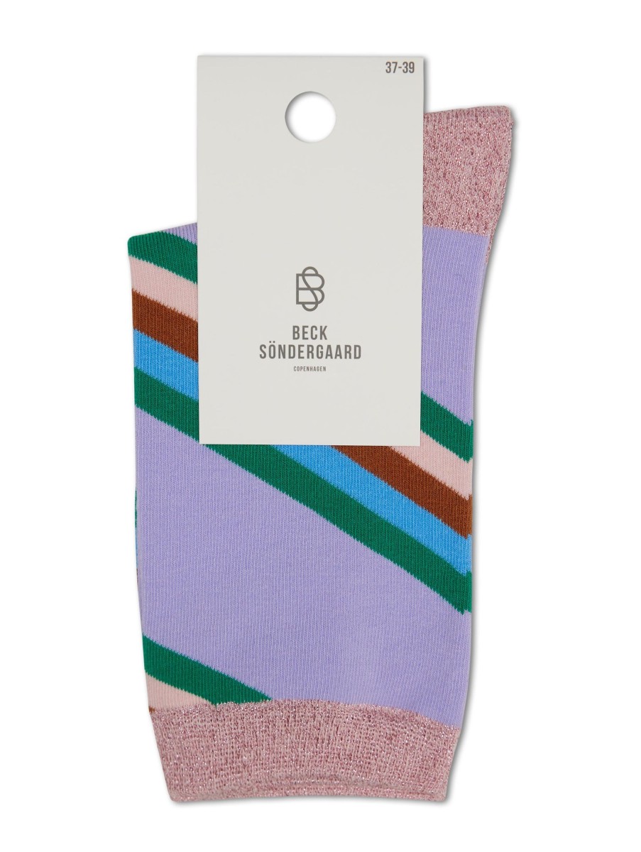 Frauen Becksöndergaard Wasche & Loungewear | Socken Mit Streifen Flieder