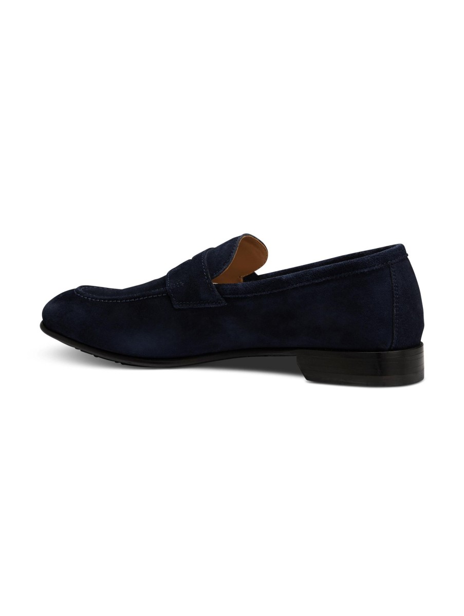 Manner Paul Kehl Loafers & Slippers | Penny Loafer Aus Veloursleder Marine