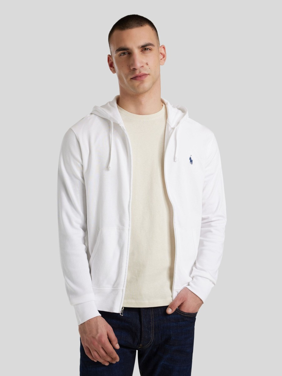 Manner Polo Ralph Lauren Men Hoodies & Sweatshirts | Sweatjacke Mit Logo Weiss