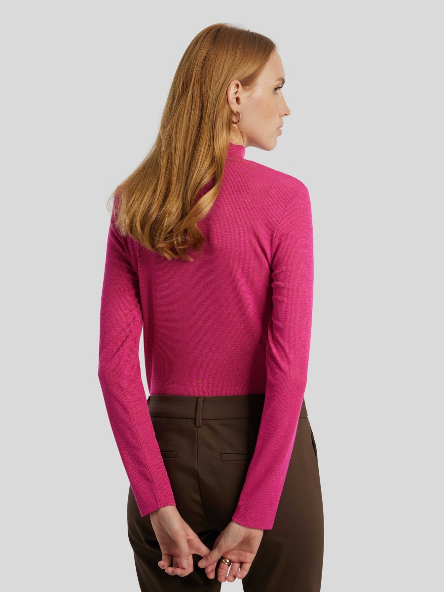 Frauen Rich&Royal T-Shirts & Shirts | Stehkragenpullover Mit Lurex Pink