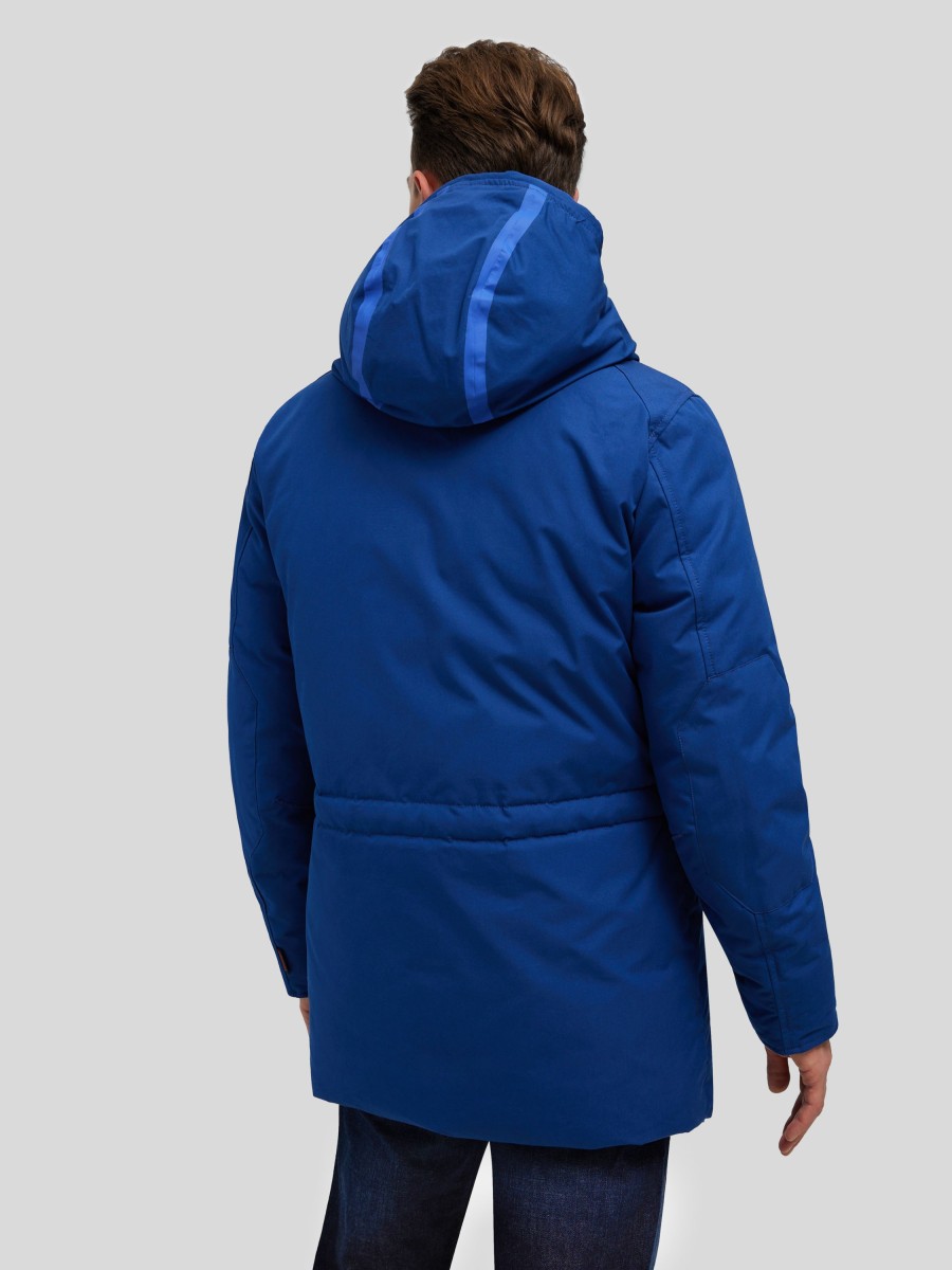 Manner Holubar Mantel | Parka Aus Daunen Mittelblau