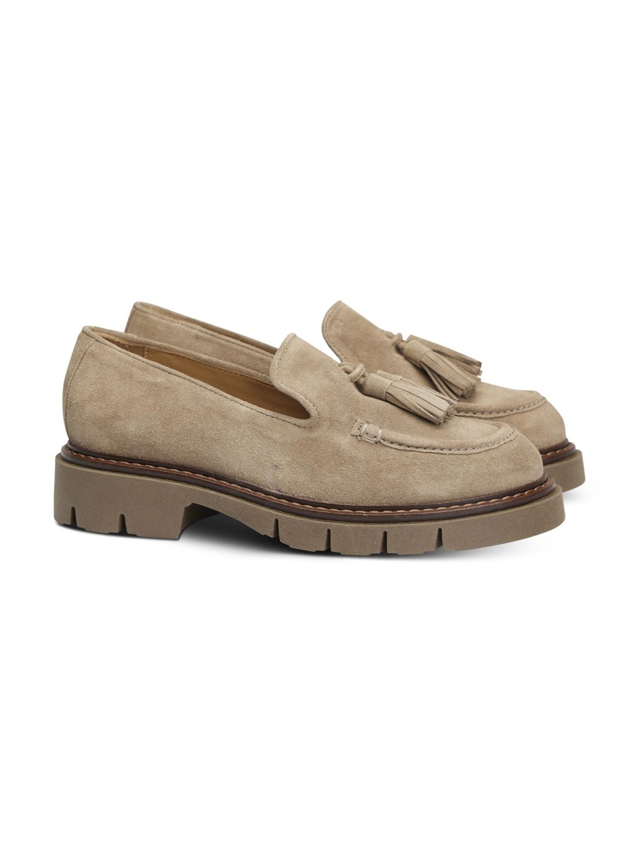 Frauen Pedro Miralles Halbschuhe | Moccasins Mit Tassel Berta Taupe