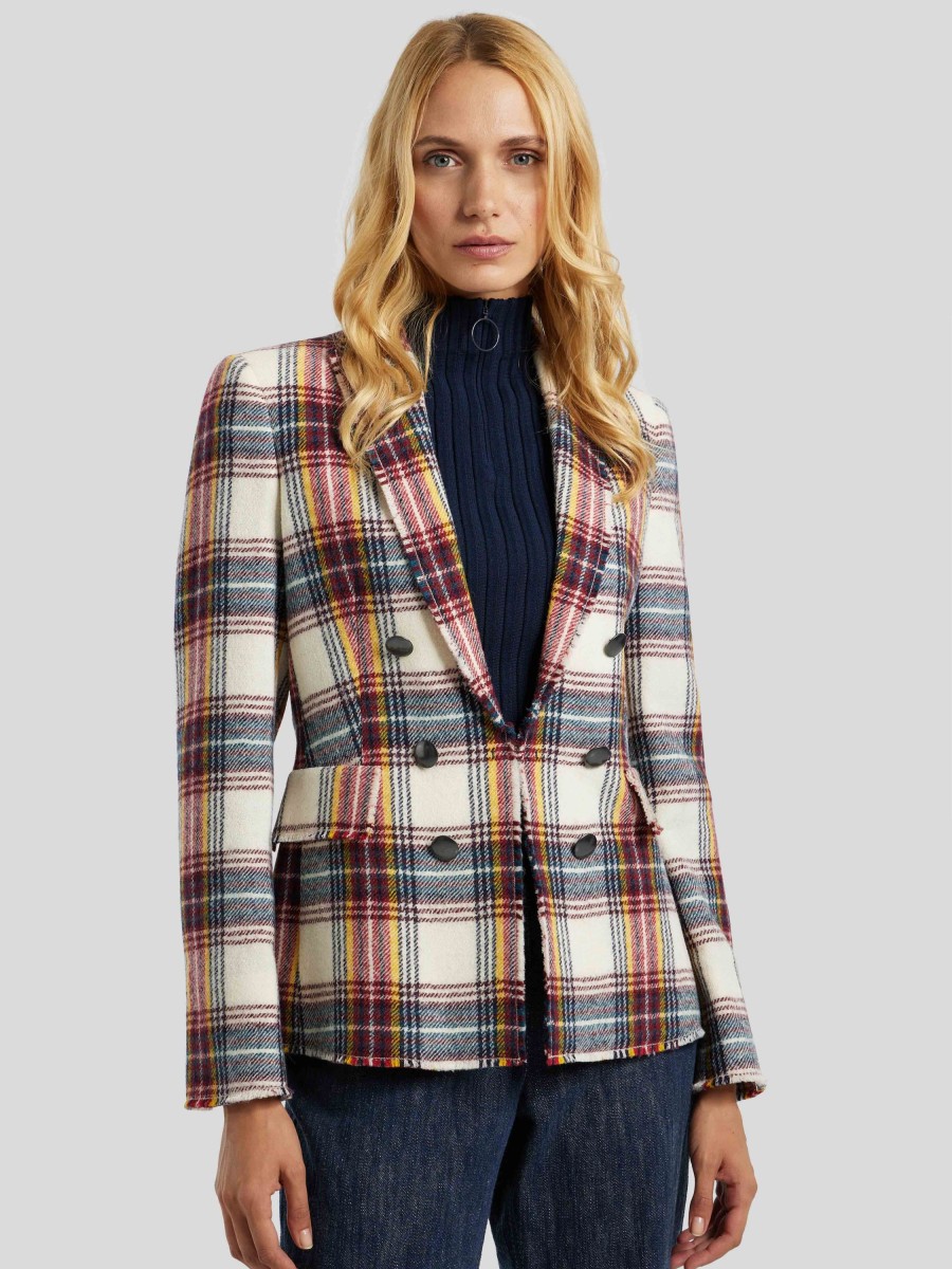 Frauen Akris Punto Blazer | Blazer Aus Tweed Multicolor