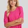 Frauen Juvia Wasche & Loungewear | Shirt Mit 3/4-Armel Pink