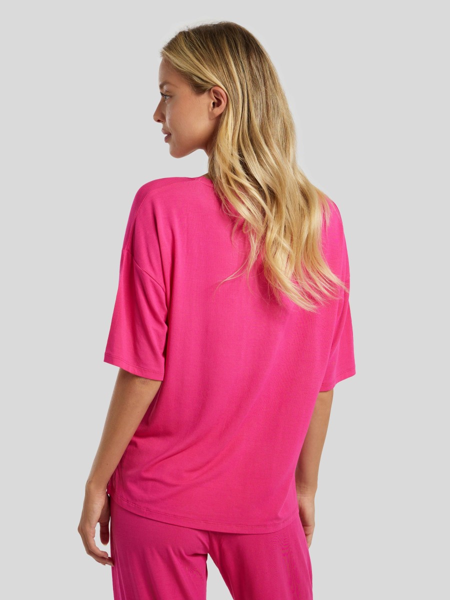 Frauen Juvia Wasche & Loungewear | Shirt Mit 3/4-Armel Pink